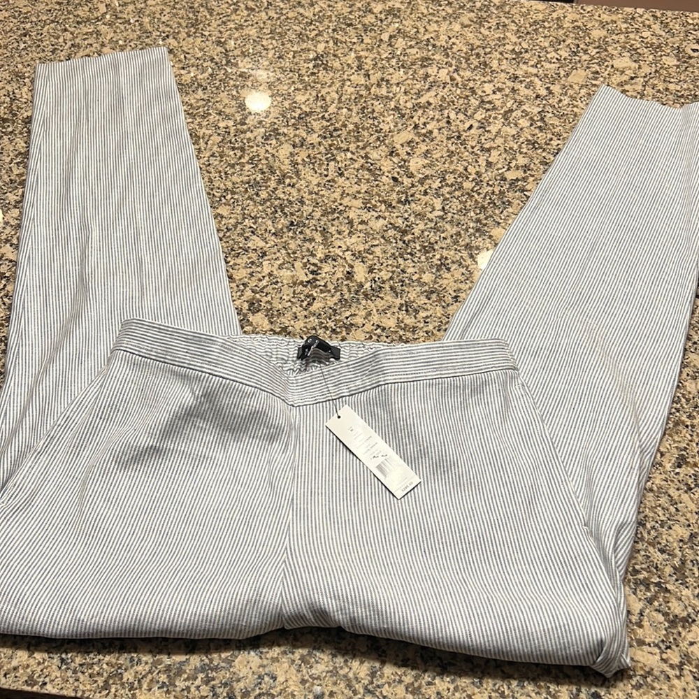 THEORY NWT Linen Striped Pants